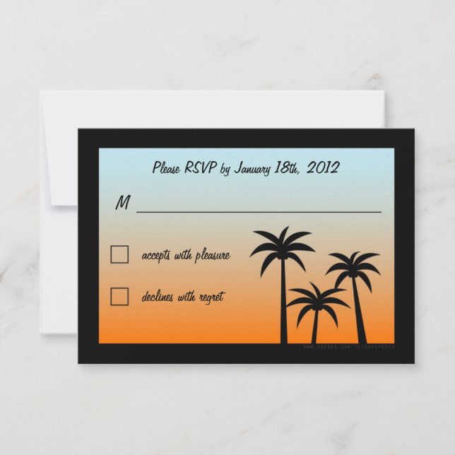 Fabulous Las Vegas Wedding RSVP Card (Front)