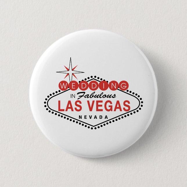 Fabulous Las Vegas Wedding Template Customisable 6 Cm Round Badge (Front)