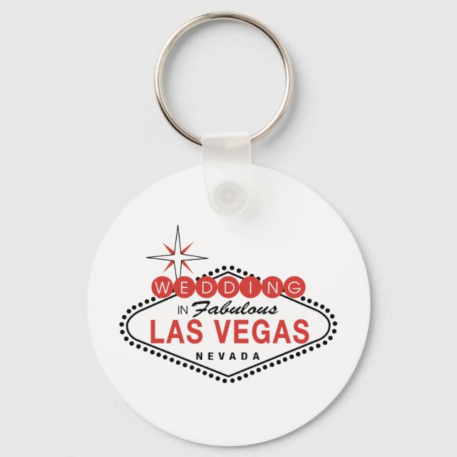 Fabulous Las Vegas Wedding Template Customisable Key Ring (Front)