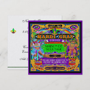 FABULOUS Mardi Gras Carnival Invitation