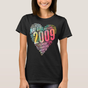 Fabulous May Girl 2009 Awesome Big Heart 13th Birt T-Shirt