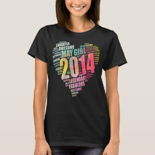 Fabulous May Girl 2014 Awesome Big Heart 8th Birth T-Shirt