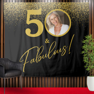 Fabulous Milestone Birthday Photo Backdrop  Tapestry