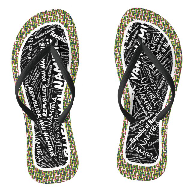 Fabulous Namibia Flag Colours Patriotic Flip Flops (Footbed)
