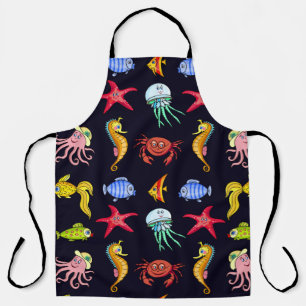 Fabulous nautical pattern with a fun orange sea ho apron
