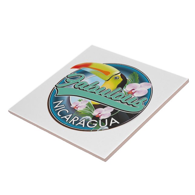 Fabulous Nicaragua toucan logo Tile (Side)
