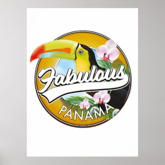 Fabulous Panama retro logo Postcard Poster