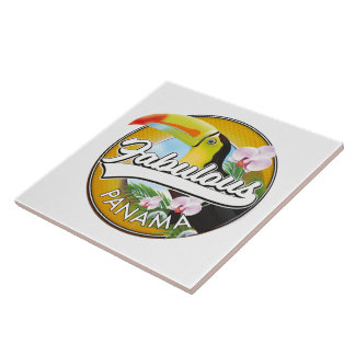 Fabulous Panama retro logo Tile
