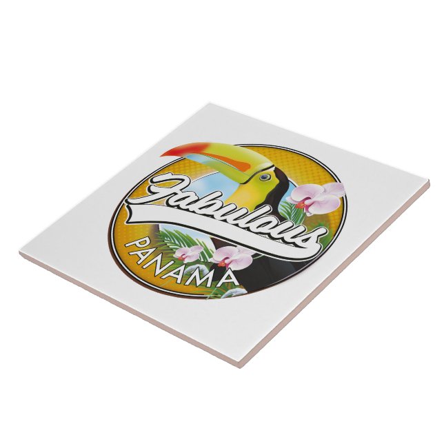 Fabulous Panama retro logo Tile (Side)