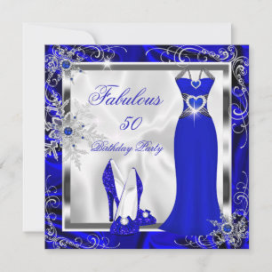 Fabulous Party Royal Blue Silver Dress Heels H9 Invitation