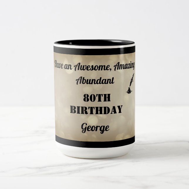 Fabulous Personalised 80th Birthday Mug (Center)