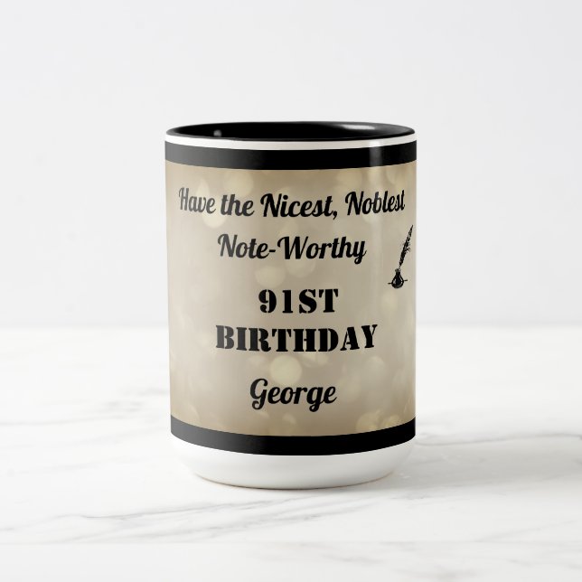 Fabulous Personalised 91st Birthday Mug (Center)
