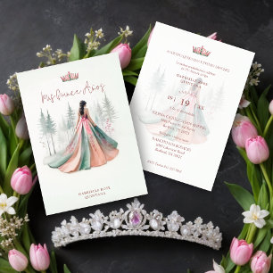 Fabulous Pink Chic Romantic Spanish Quinceañera Invitation