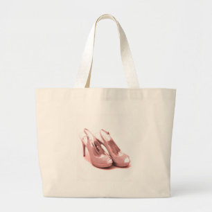 Fabulous Pink Glitter Stilettos Large Tote Bag