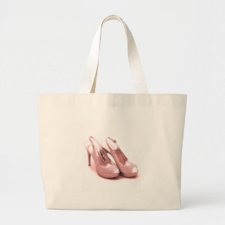 Fabulous Pink Glitter Stilettos Large Tote Bag