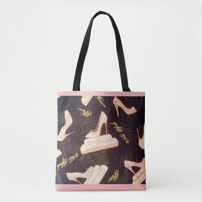 "Fabulous Pink Shoes" All-Over-Print Tote Bag (Front)