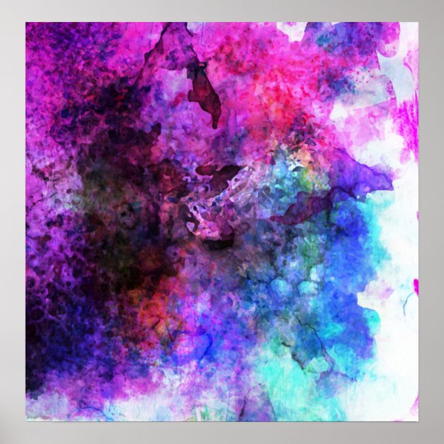 Fabulous Purple Watercolor Abstract Poster (Front)