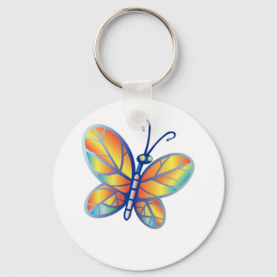 Fabulous Rainbow Butterfly Key Ring