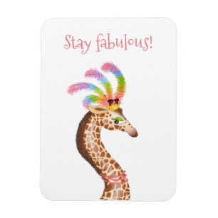 Fabulous rainbow giraffe magnet