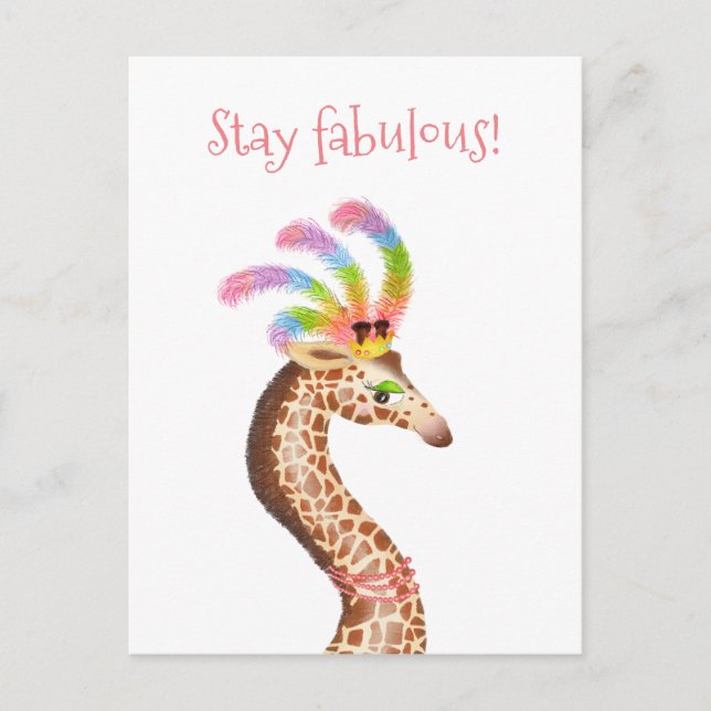Fabulous rainbow giraffe postcard (Front)