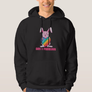 Fabulous Rainbow Rabbit Bunny Gay Lgbtq Lgbt Pride Hoodie