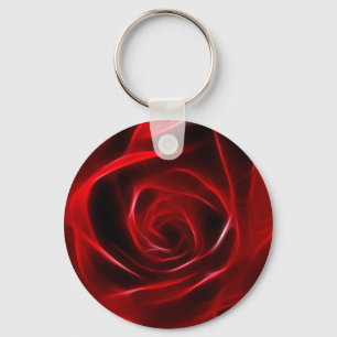 Fabulous Red Rose Key Ring