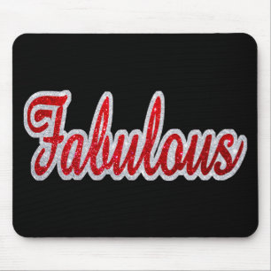 Fabulous - Red & Silver Glitter Mouse Mat