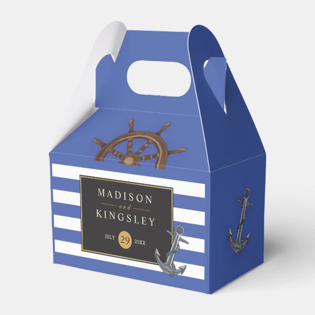 Fabulous Sailing Nautical Boat Anchor Wedding Favour Box (Front Side)