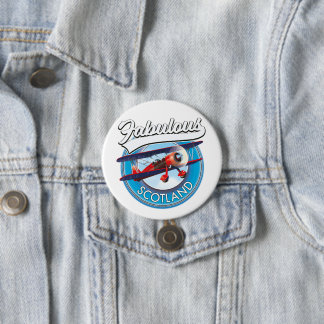 Fabulous Scotland retro style travel patch 7.5 Cm Round Badge