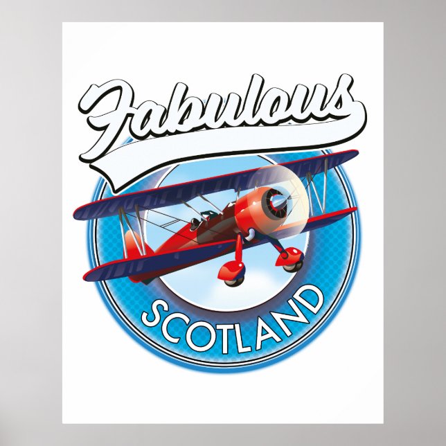 Fabulous Scotland retro style travel patch Poster (Front)