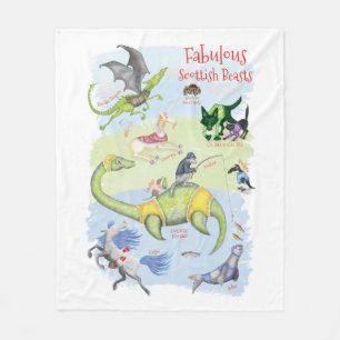 Fabulous Scottish Beasts kids' fleece blanket