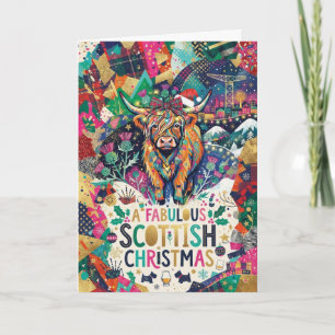 Fabulous Scottish Christmas Highland Cow Card