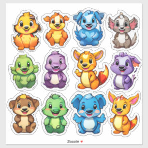 Fabulous set of cartoon animal stickers