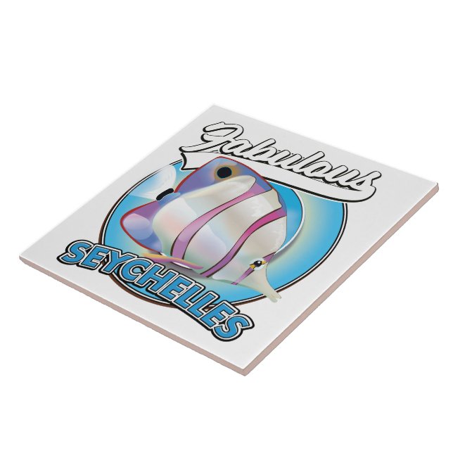 Fabulous Seychelles retro logo Tile (Side)