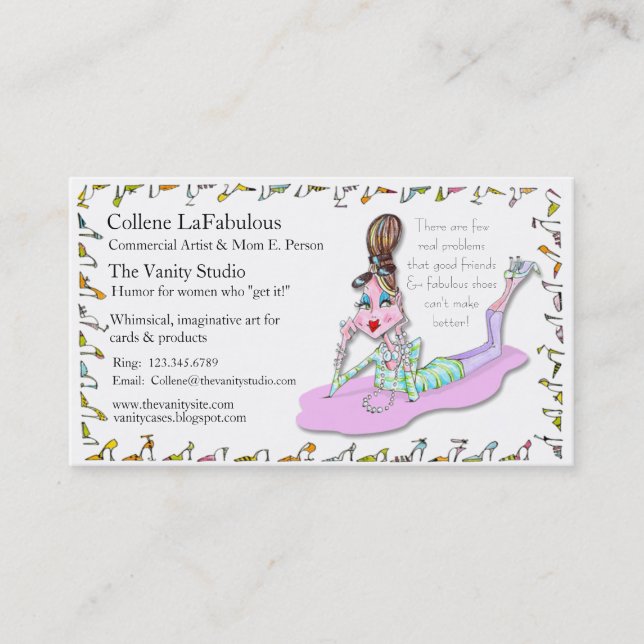 fabulous shoe themed biz' car business card (Front)