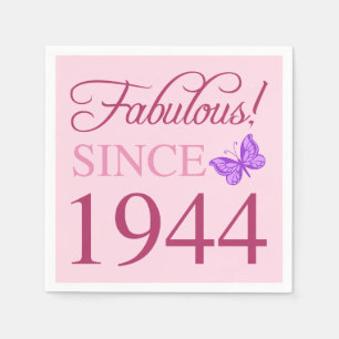 Fabulous Since 1944 80th Birthday Napkin