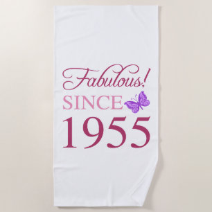 Fabulous Since 1955 70th Birthday Beach Towel