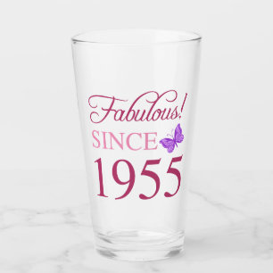 Fabulous Since 1955 70th Birthday Glass