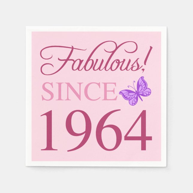 Fabulous Since 1964 60th Birthday Napkin (Front)