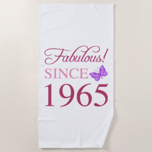Fabulous Since 1965 60th Birthday Beach Towel