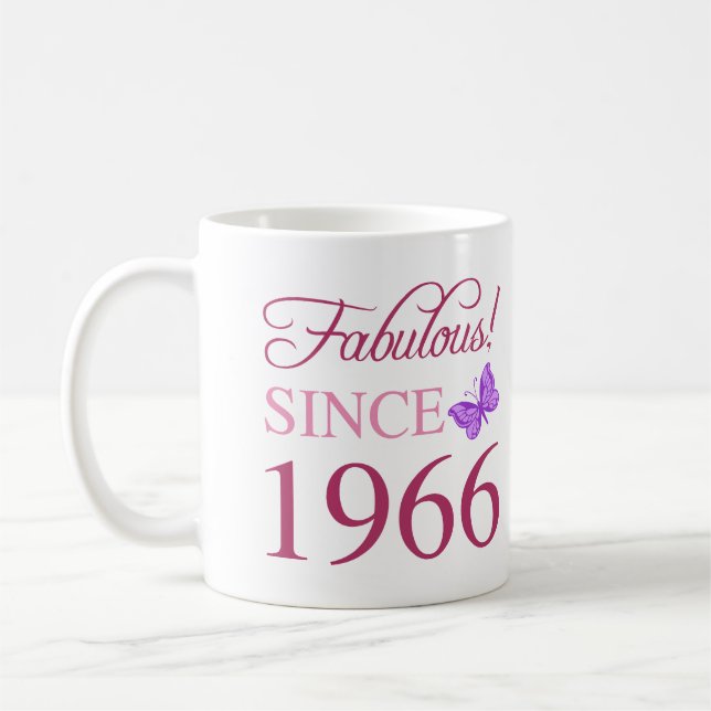 Fabulous Since 1966 60th Birthday Coffee Mug (Left)
