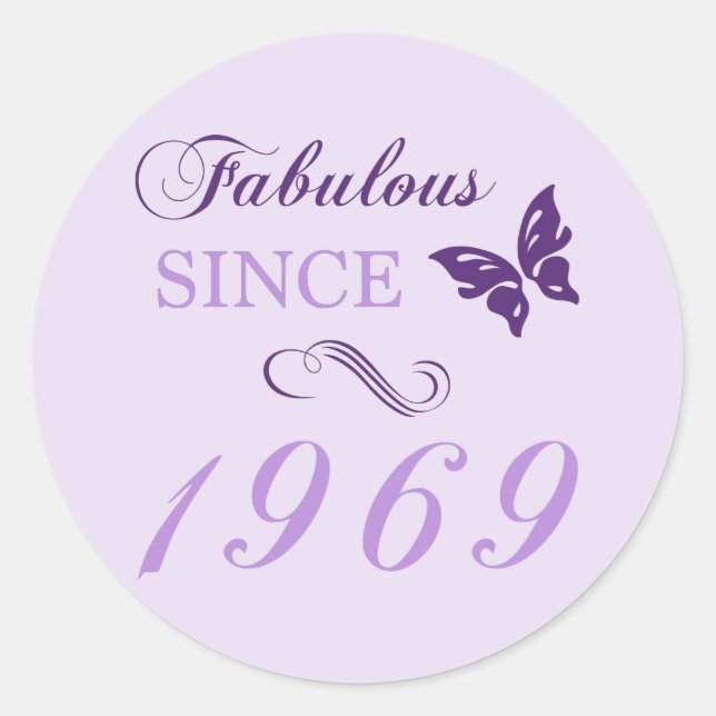 Fabulous Since 1969 Classic Round Sticker (Front)