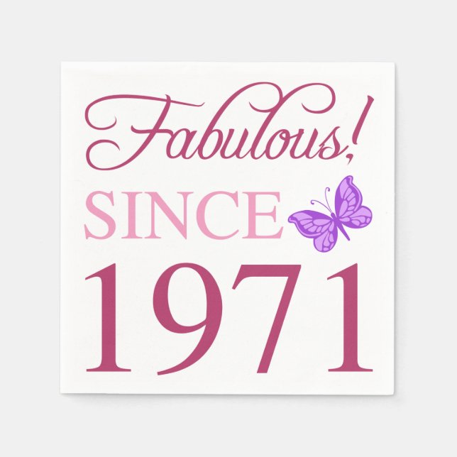 Fabulous Since 1971 Napkin (Front)