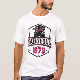 Fabulous Since 1973 49Th Birthday Leopard Messy Bu T-Shirt