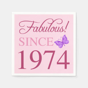 Fabulous Since 1974 50th Birthday Napkin