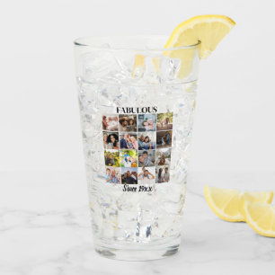 Fabulous Since Personalised 16 Photo Collage  Glass