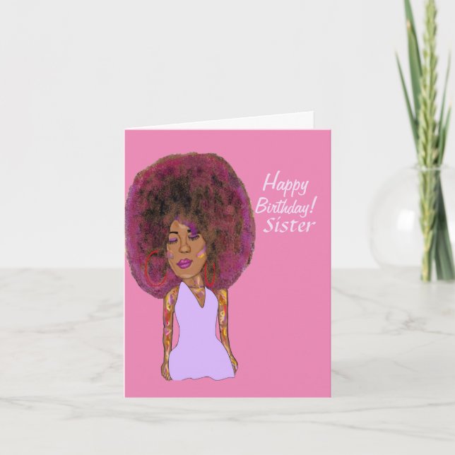 Fabulous Sister African American Happy Birthday Ca Card (Front)