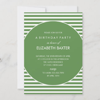 Fabulous Stripes General Party Invitation (Green)