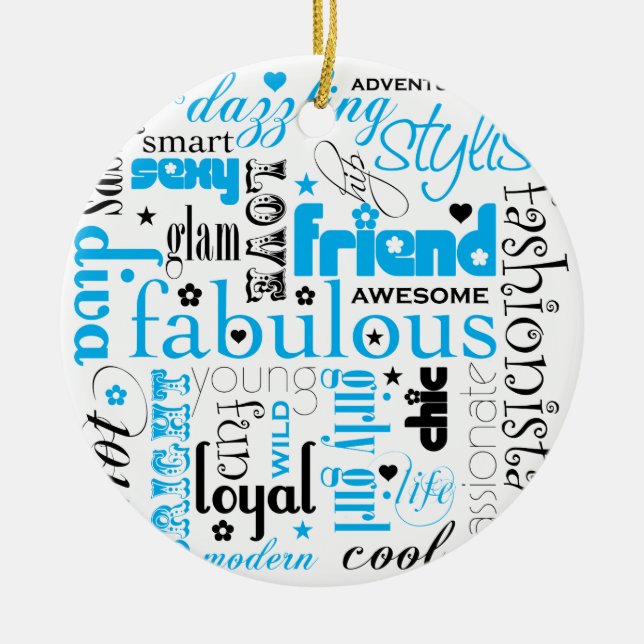 Fabulous Synonym BFF Ornament (Front)