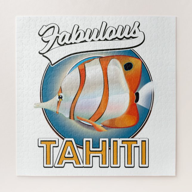 fabulous Tahiti retro logo Jigsaw Puzzle (Vertical)